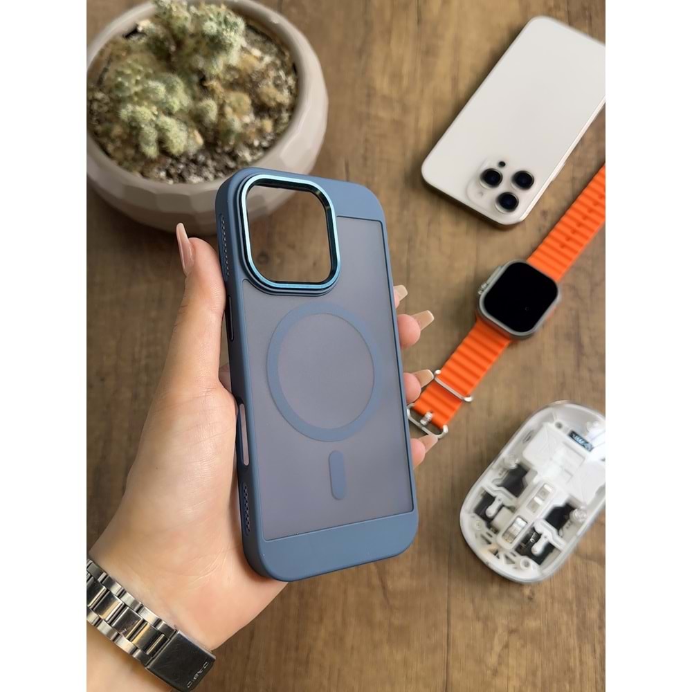 IPHONE 16 PRO MAGSAFE UYUMLU MAT SOO-635 SİLİKON KILIF KAPAK
