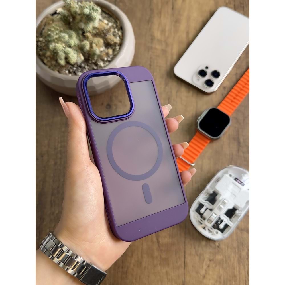 IPHONE 16 PRO MAGSAFE UYUMLU MAT SOO-635 SİLİKON KILIF KAPAK