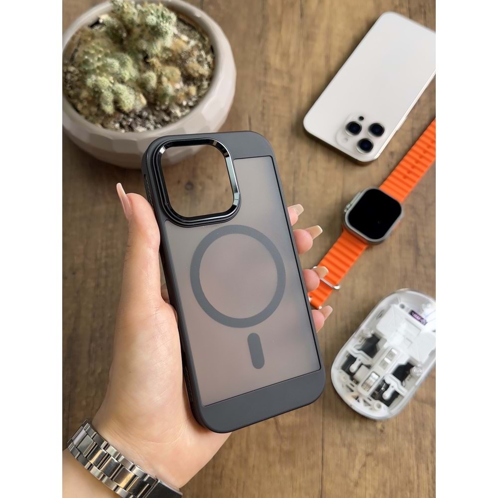 IPHONE 16 PRO MAGSAFE UYUMLU MAT SOO-635 SİLİKON KILIF KAPAK