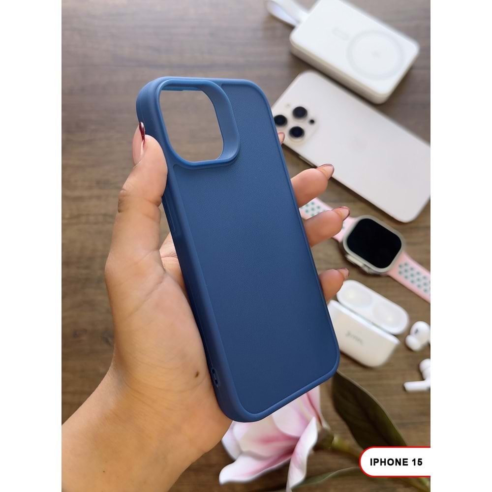 IPHONE 15 RENK ATMAYAN KEEP SİLİKON KILIF - LACIVERT