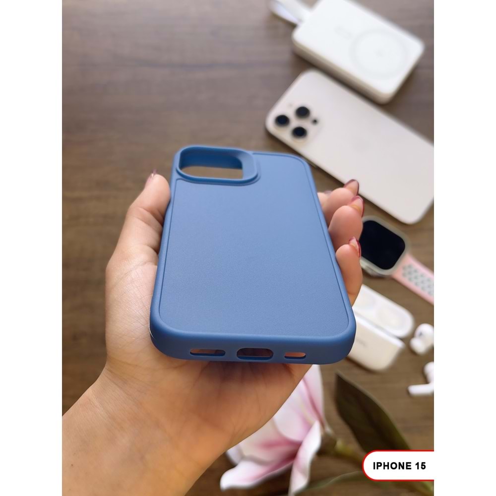 IPHONE 15 RENK ATMAYAN KEEP SİLİKON KILIF - LACIVERT