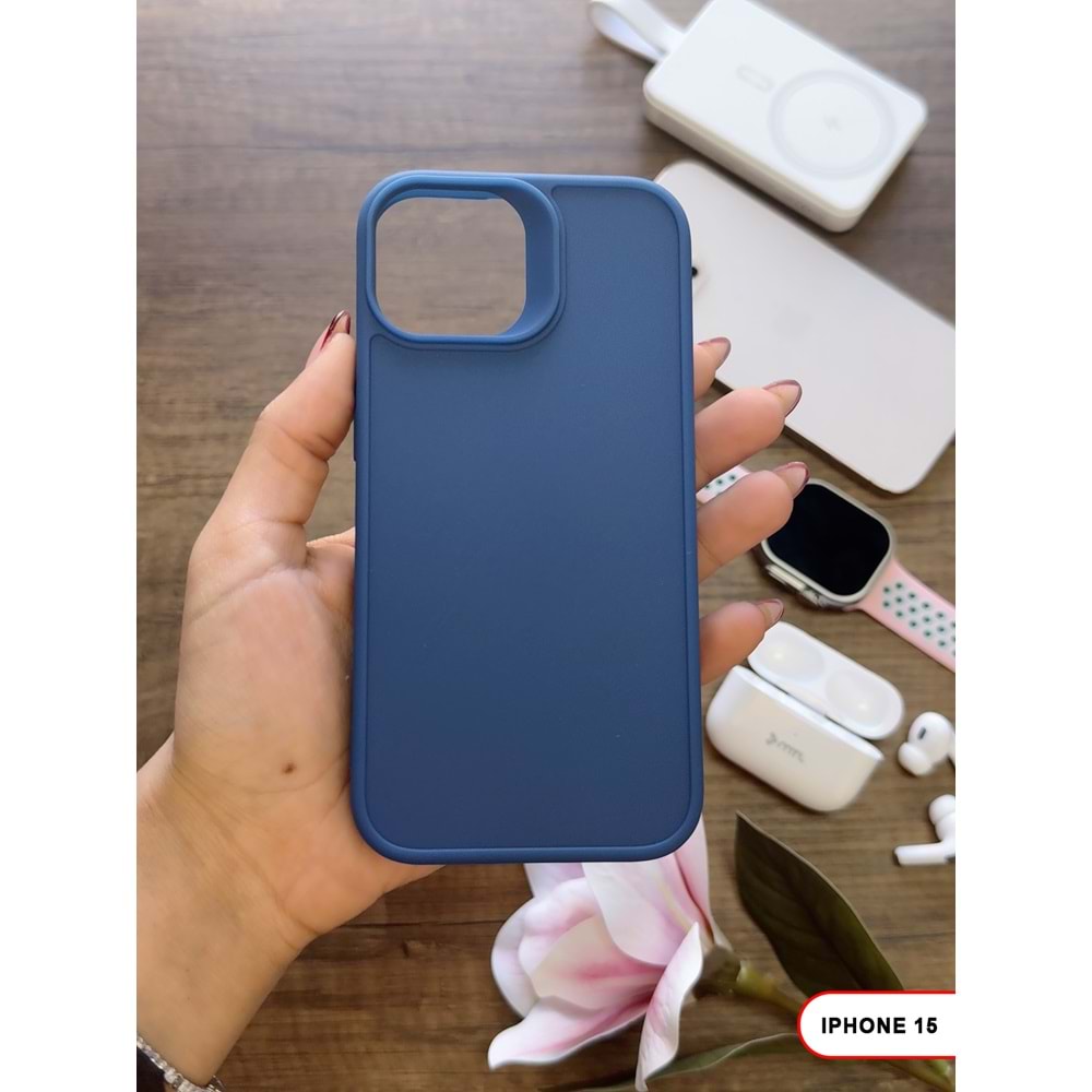 IPHONE 15 RENK ATMAYAN KEEP SİLİKON KILIF - LACIVERT