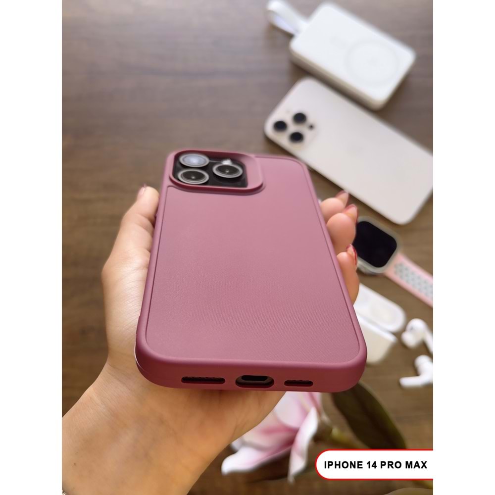 IPHONE 14 PRO MAX RENK ATMAYAN KEEP SİLİKON KILIF - MOR