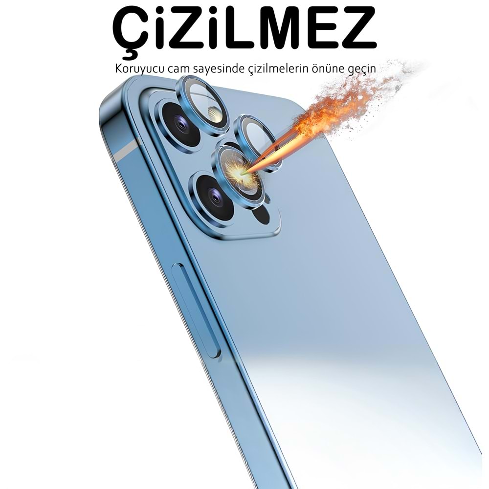 IPHONE 12 PRO SAFİR LENS KORUMA - BLUE