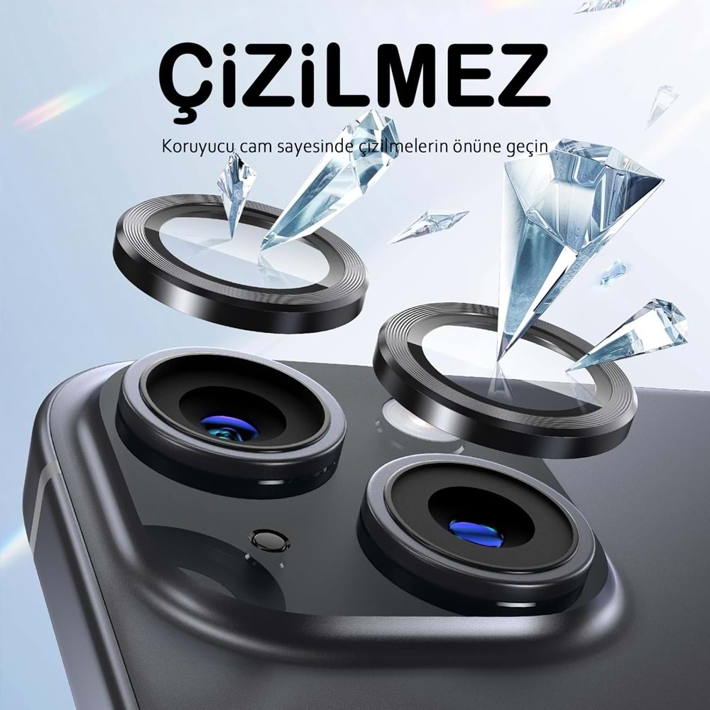 IPHONE 13 / IPHONE 13 MİNİ SAFİR LENS KORUMA - BLACK