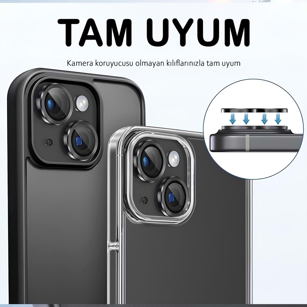 IPHONE 13 / IPHONE 13 MİNİ SAFİR LENS KORUMA - BLACK