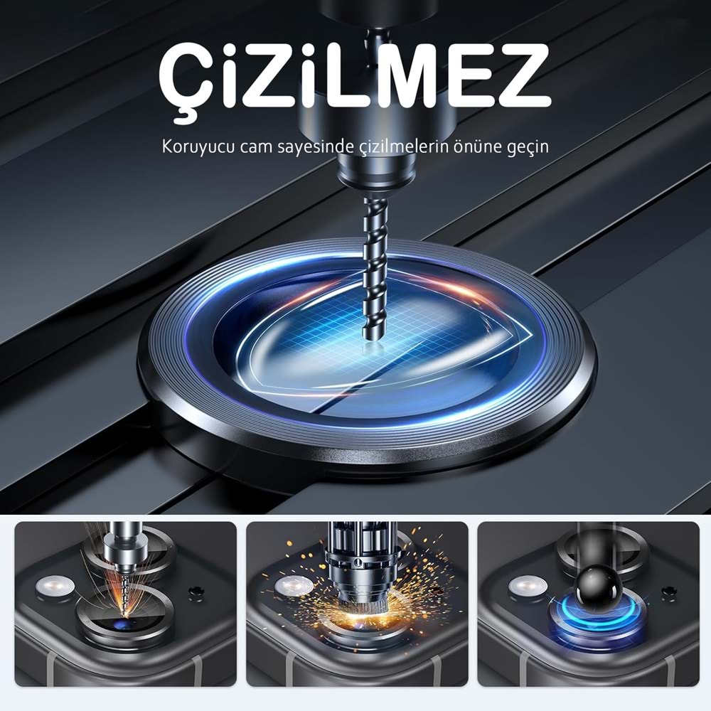 IPHONE 13 / IPHONE 13 MİNİ SAFİR LENS KORUMA - BLACK