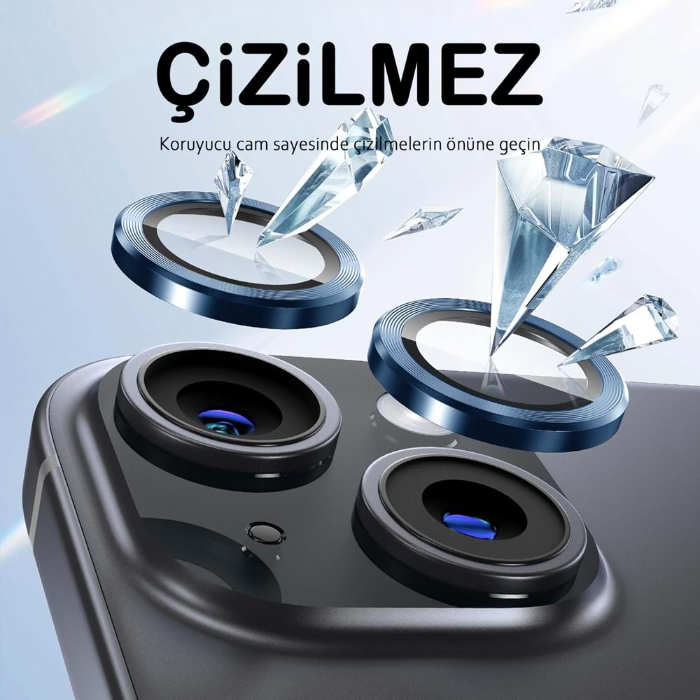 IPHONE 13 / IPHONE 13 MİNİ SAFİR LENS KORUMA - BLUE