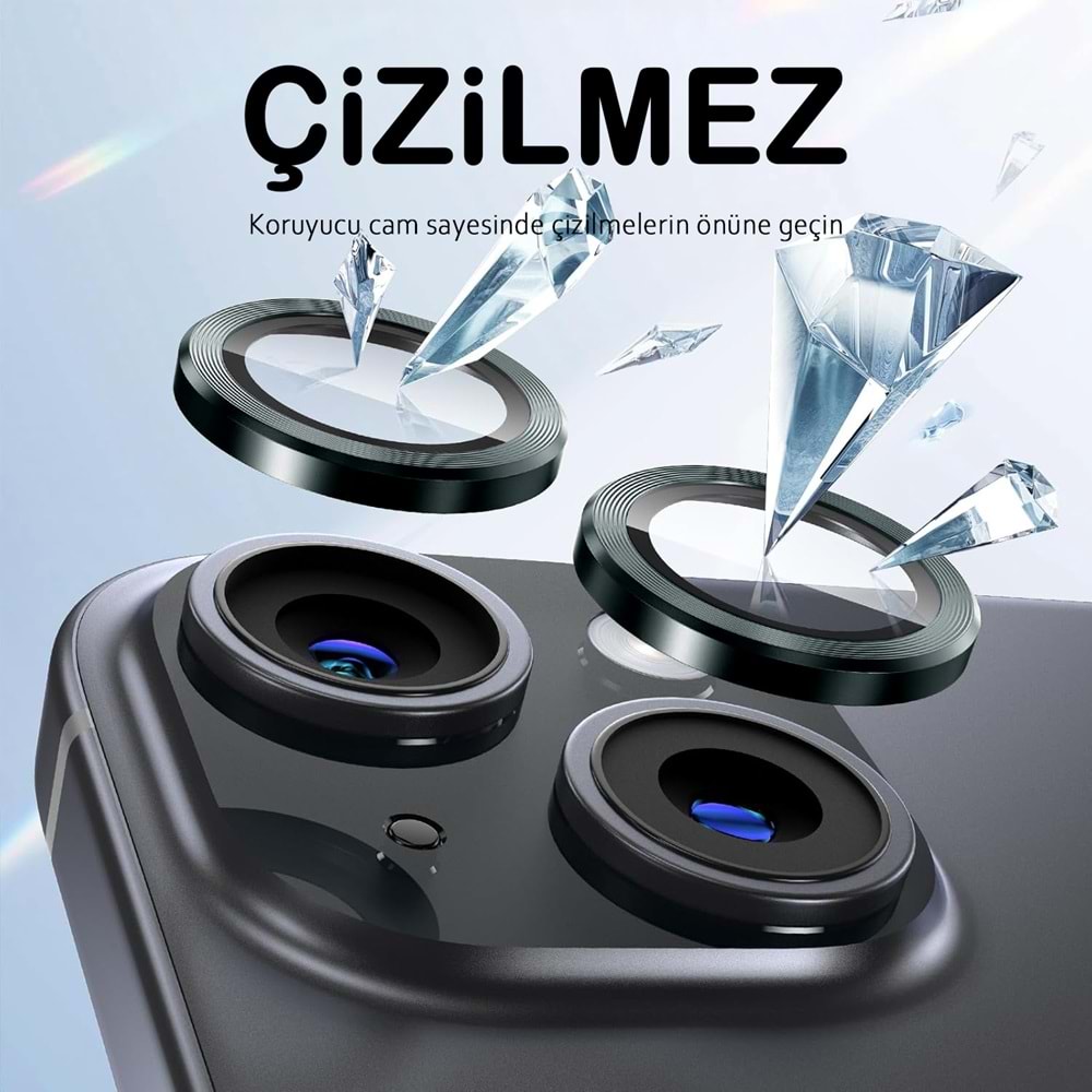 IPHONE 13 / IPHONE 13 MİNİ SAFİR LENS KORUMA - GREEN