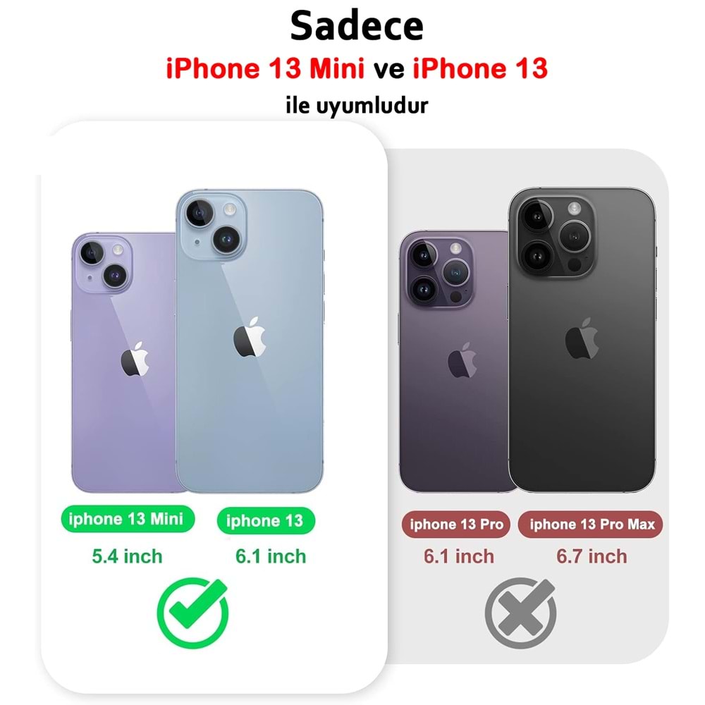 IPHONE 13 / IPHONE 13 MİNİ SAFİR LENS KORUMA - RED