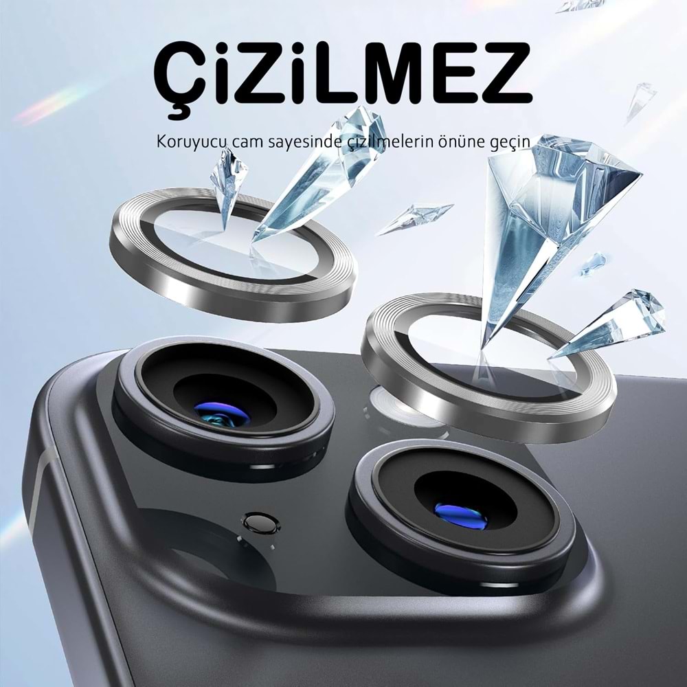 IPHONE 13 / IPHONE 13 MİNİ SAFİR LENS KORUMA - SILVER