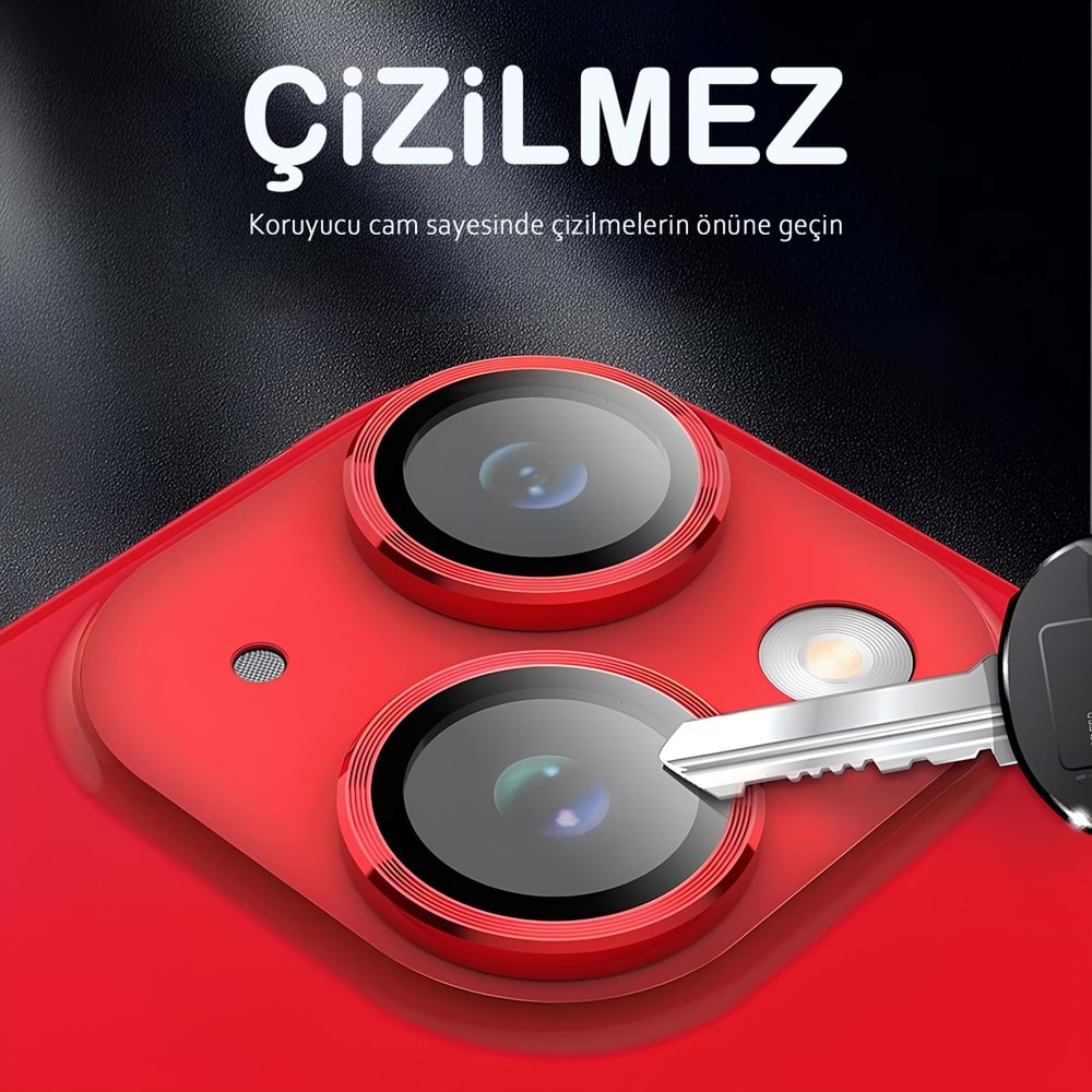 IPHONE 14 / IPHONE 14 PLUS SAFİR LENS KORUMA - RED