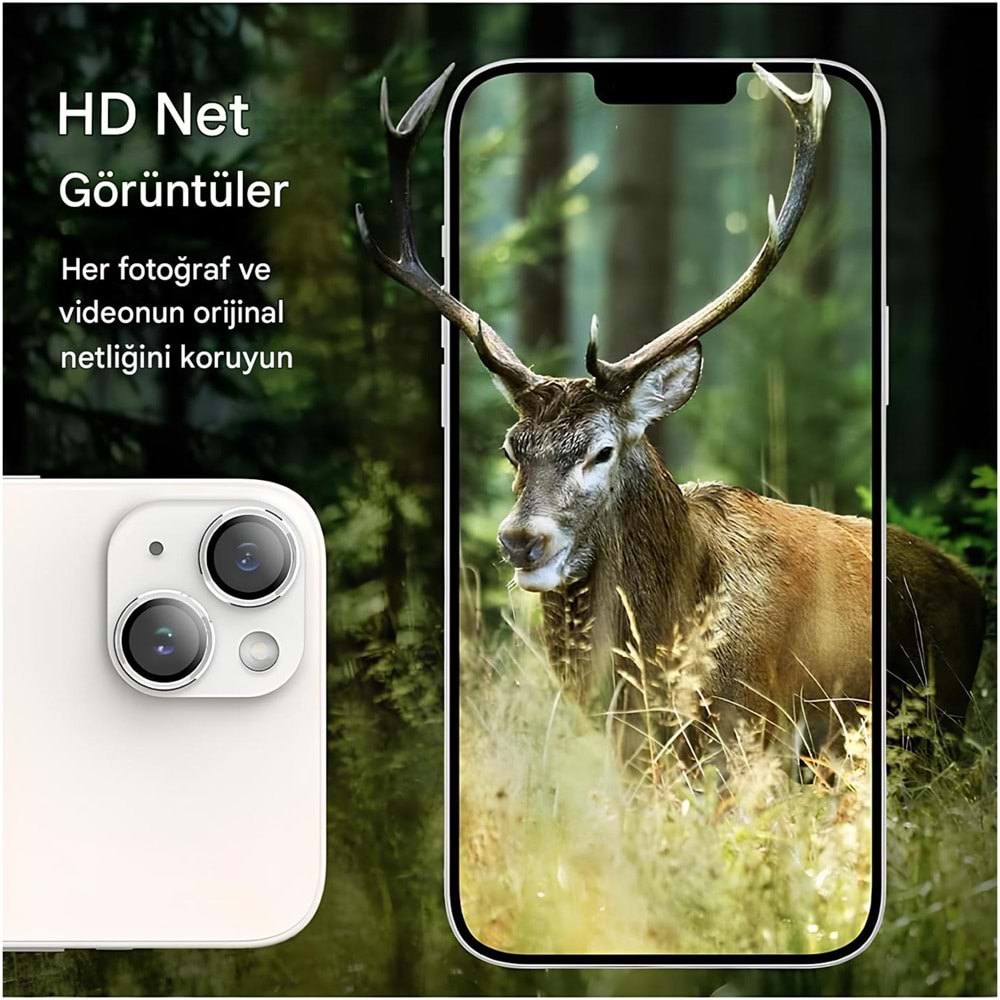 IPHONE 14 / IPHONE 14 PLUS SAFİR LENS KORUMA - SILVER