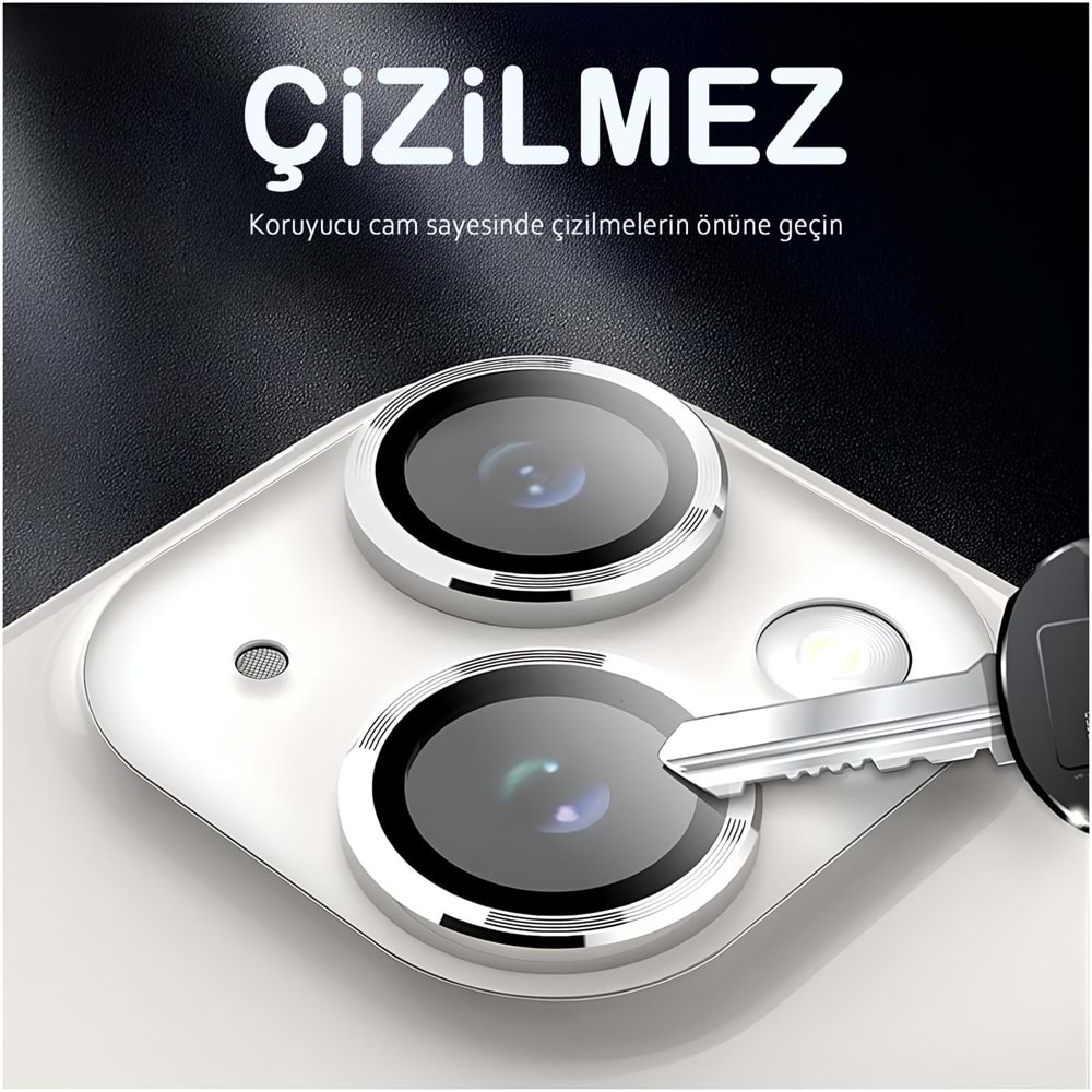 IPHONE 14 / IPHONE 14 PLUS SAFİR LENS KORUMA - SILVER