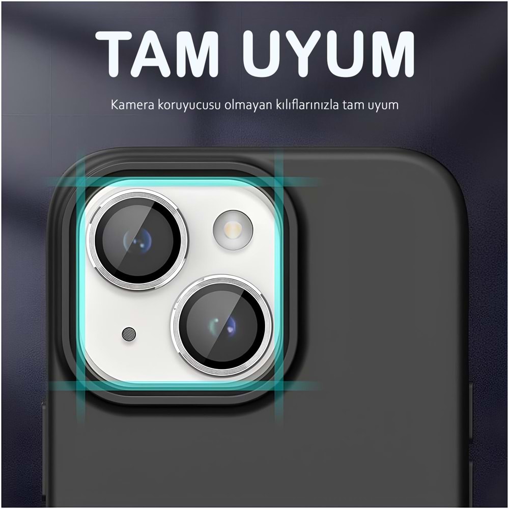 IPHONE 14 / IPHONE 14 PLUS SAFİR LENS KORUMA - SILVER