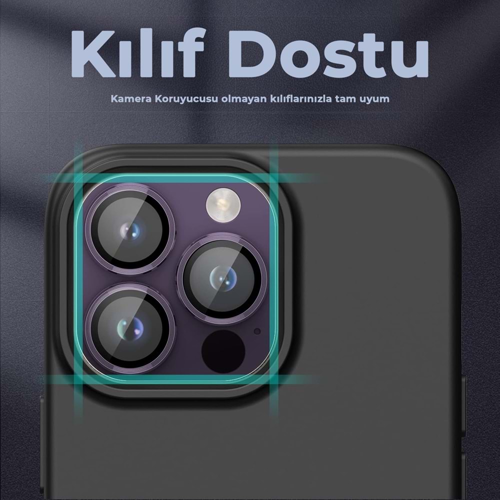 IPHONE 14 PRO / IPHONE 14 PRO MAX SAFİR LENS KORUMA - PURPLE