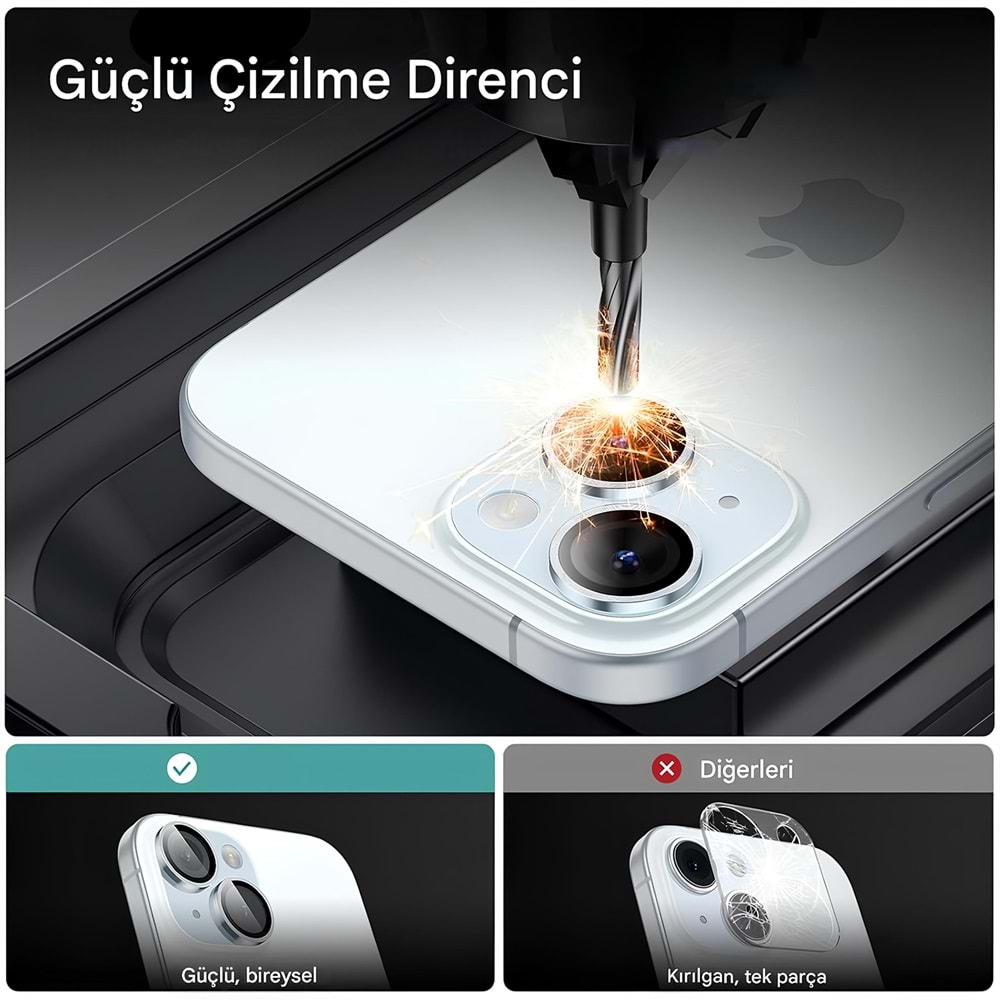 IPHONE 15 / IPHONE 15 PLUS SAFİR LENS KORUMA - BLUE