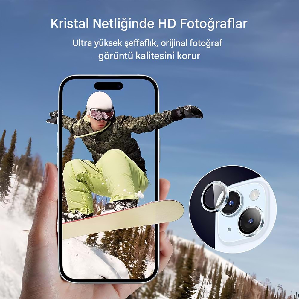 IPHONE 15 / IPHONE 15 PLUS SAFİR LENS KORUMA - BLUE