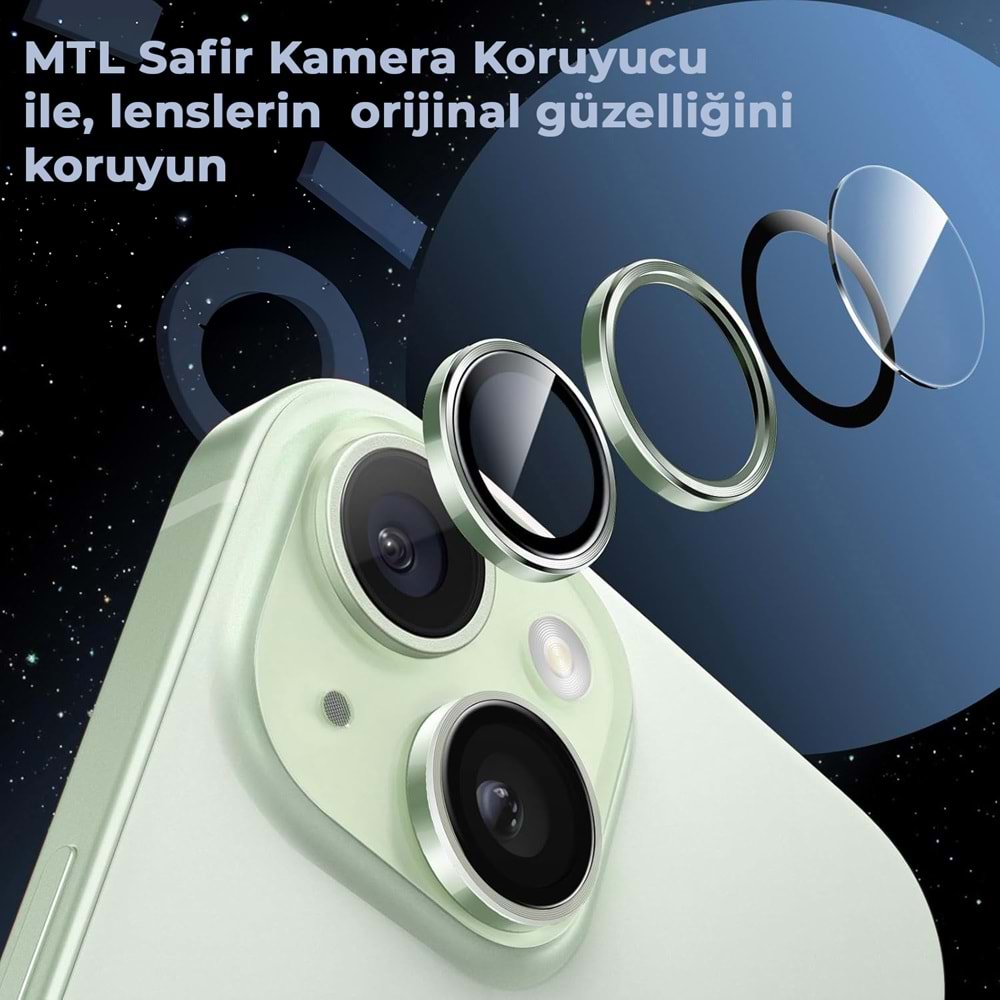 IPHONE 15 / IPHONE 15 PLUS SAFİR LENS KORUMA - GREEN