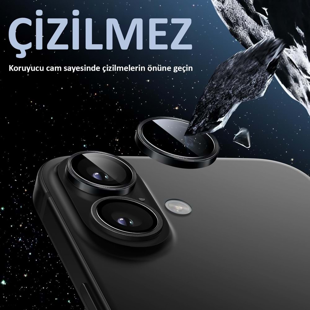 IPHONE 16 / IPHONE 16 PLUS SAFİR LENS KORUMA - BLACK