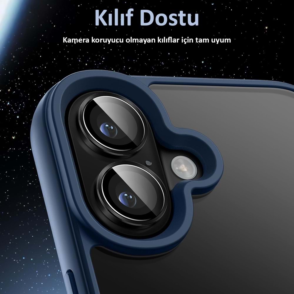 IPHONE 16 / IPHONE 16 PLUS SAFİR LENS KORUMA - BLACK