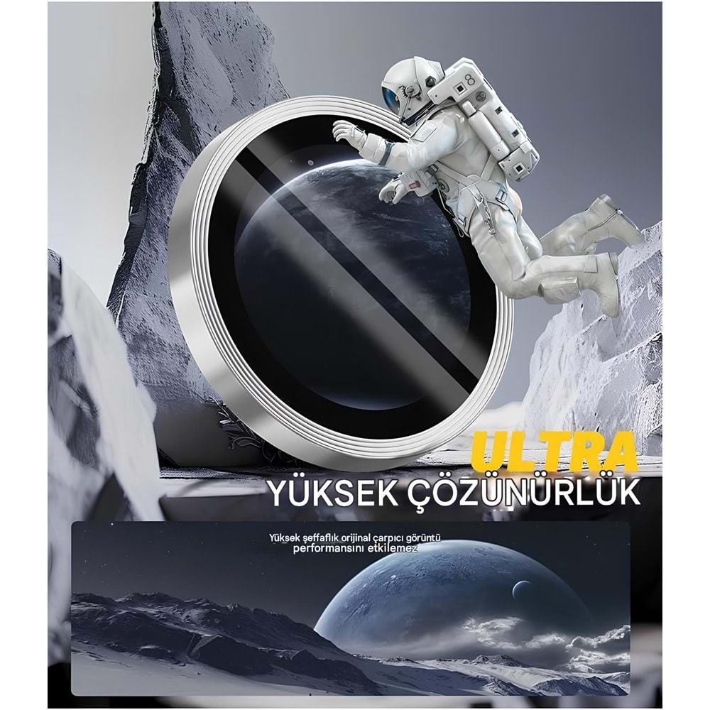 IPHONE 16 / IPHONE 16 PLUS SAFİR LENS KORUMA - SILVER