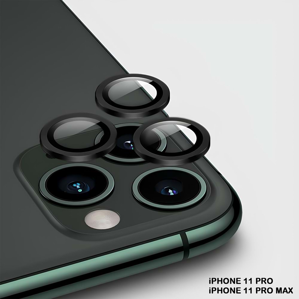IPHONE 11 PRO / IPHONE 11 PRO MAX SAFİR LENS KORUMA - BLACK