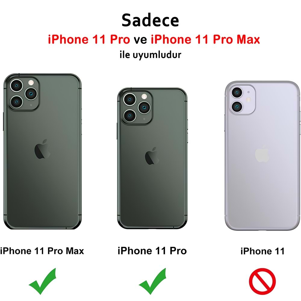 IPHONE 11 PRO / IPHONE 11 PRO MAX SAFİR LENS KORUMA - RED