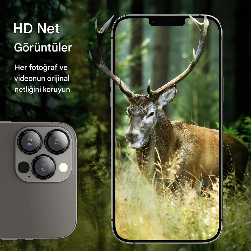 IPHONE 13 PRO / IPHONE 13 PRO MAX SAFİR LENS KORUMA - BLACK