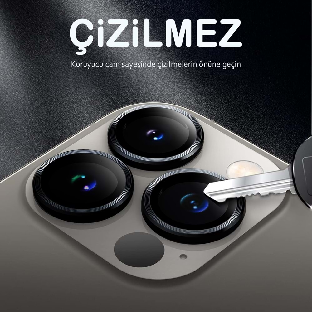 IPHONE 13 PRO / IPHONE 13 PRO MAX SAFİR LENS KORUMA - BLACK