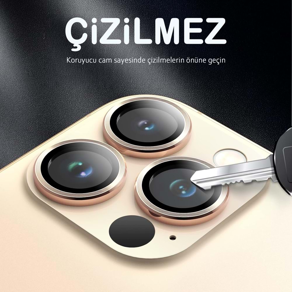 IPHONE 13 PRO / IPHONE 13 PRO MAX SAFİR LENS KORUMA - GOLD