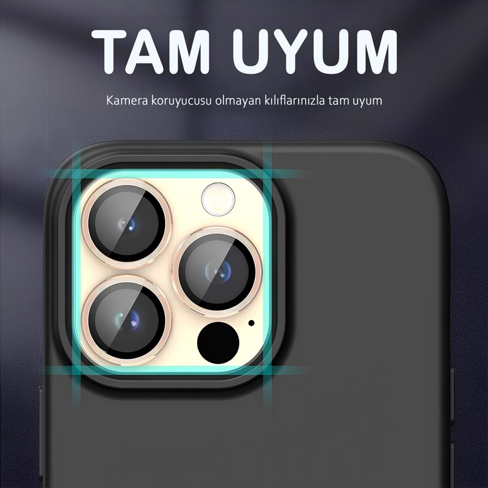 IPHONE 13 PRO / IPHONE 13 PRO MAX SAFİR LENS KORUMA - GOLD