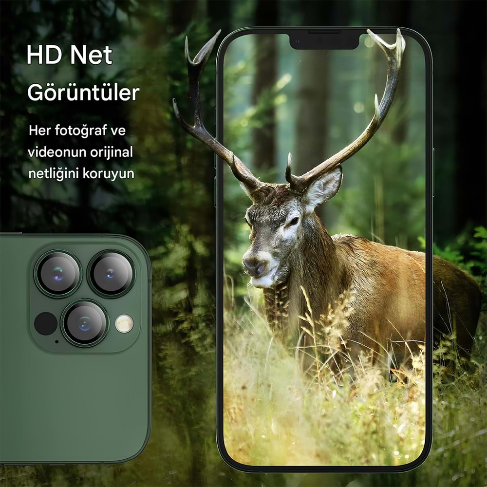 IPHONE 13 PRO / IPHONE 13 PRO MAX SAFİR LENS KORUMA - GREEN