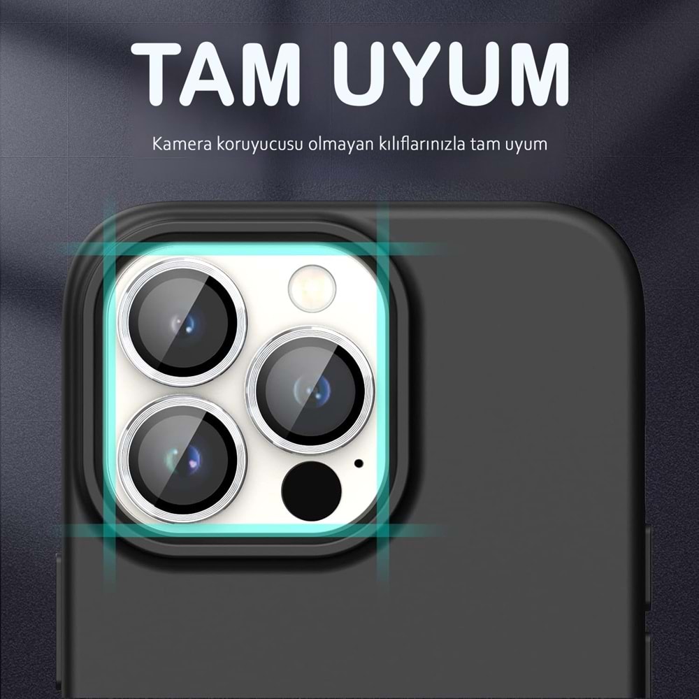 IPHONE 13 PRO / IPHONE 13 PRO MAX SAFİR LENS KORUMA - SILVER