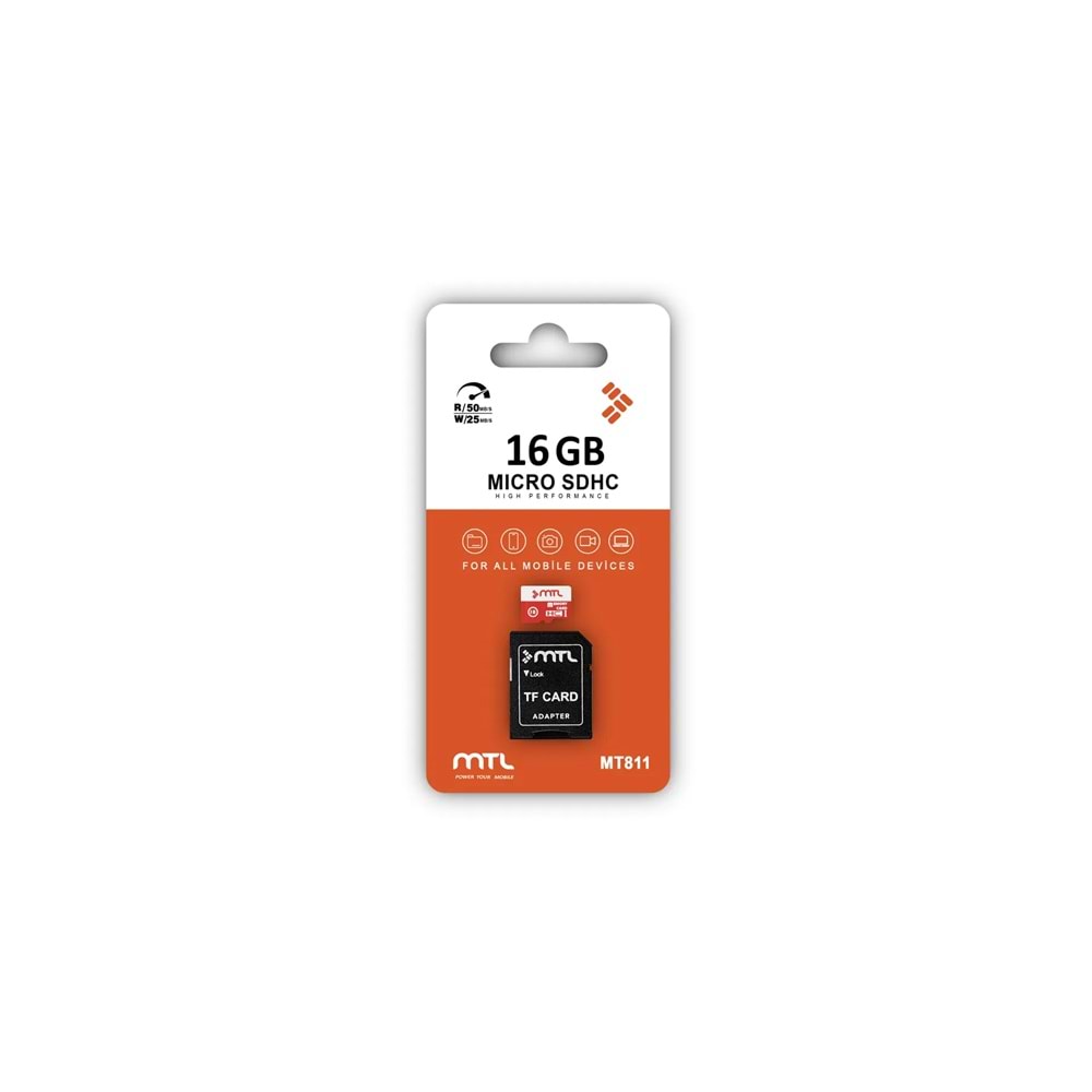 MT811 16 GB MEMORY MİCRO SD KART+ DÖNÜŞTÜRÜCÜ ADAPTÖR /20