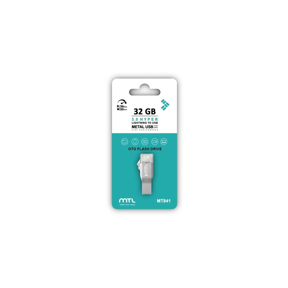 MT841 32 GB 3.0 HYPER LİGHTNİNG TO USB METAL DÖNÜŞTÜRÜCÜ FLASH BELLEK /20