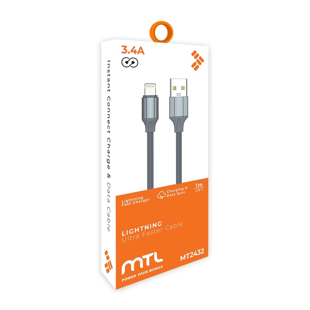 MT2432 3.4A LİGHTNİNG USB ŞARJ DATA KABLO