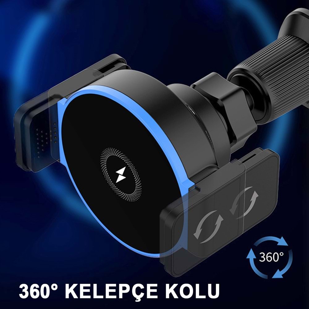 MTL SU3 2İN1 15W 360 MAGSAFE & WİRELESS ŞARJLI ARAÇ TUTUCU /88