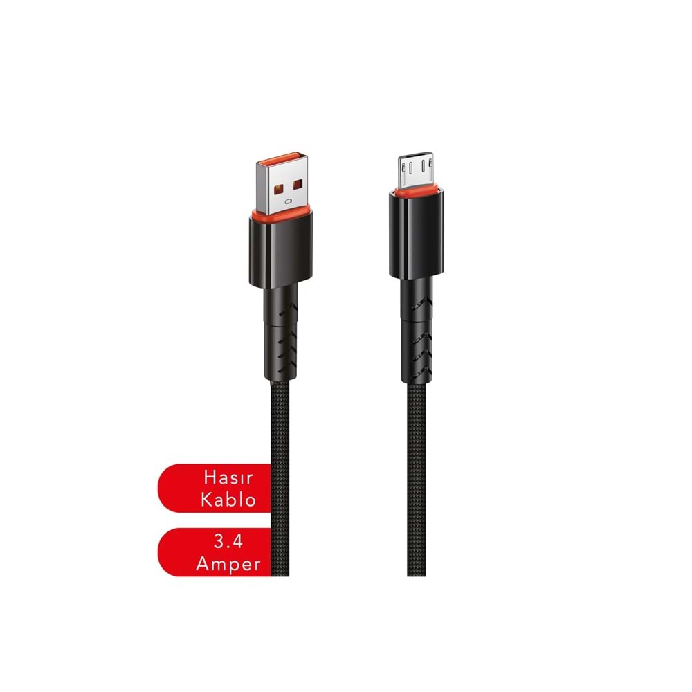 MT2014 3.4A MİCRO USB ŞARJ DATA KABLO 30/300