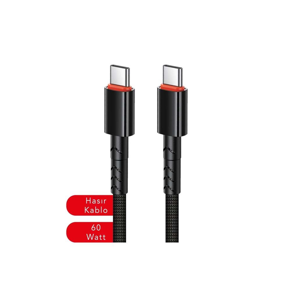 MT2117 60W TYPE C TO TYPE-C PD ŞARJ DATA KABLO 10/200