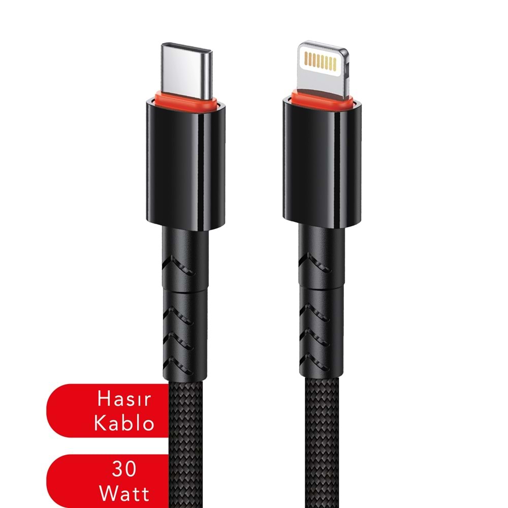 MT2118 30W LİGHTNİNG TO TYPE-C PD ŞARJ DATA KABLO 10/200