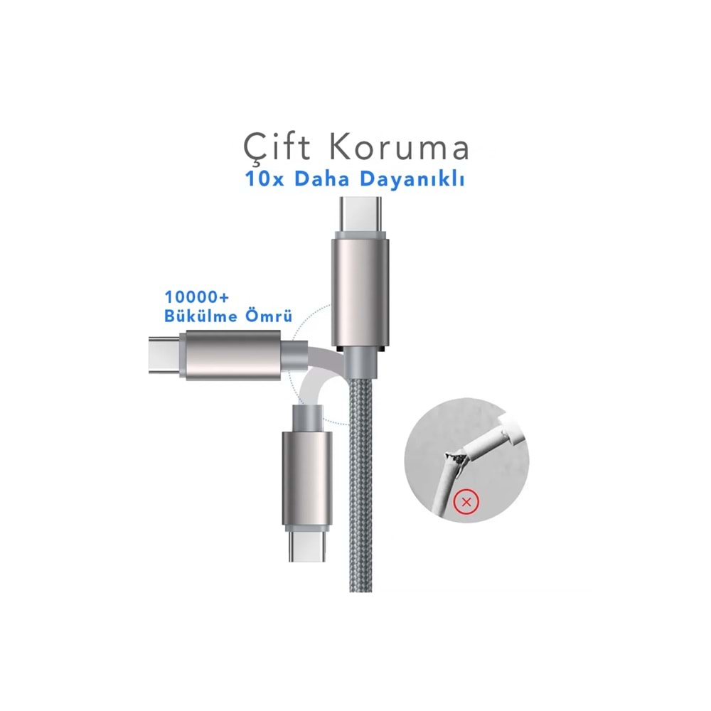 MT2031 3.4A TYPE C USB ŞARJ DATA KABLO 30/300