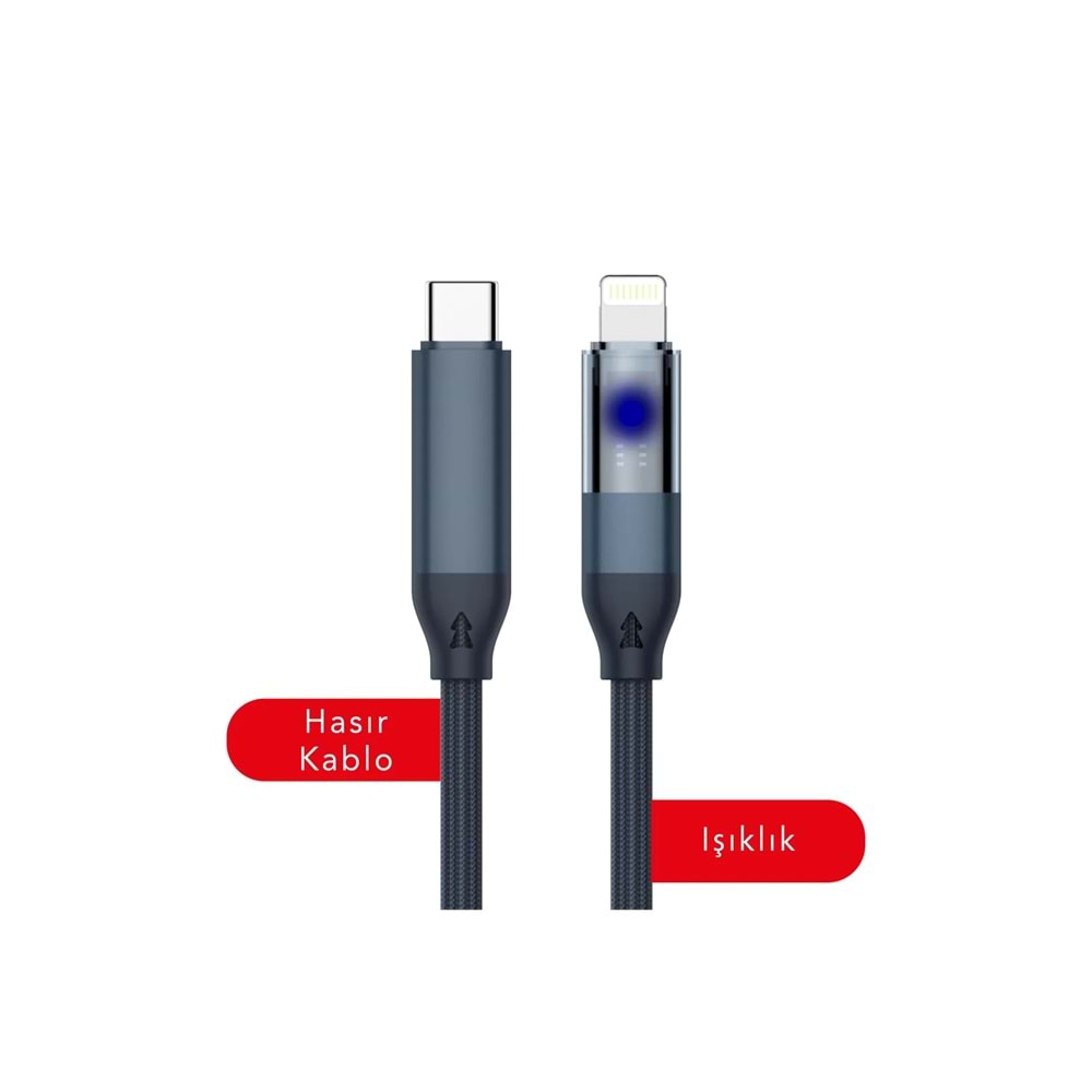 MT2131 20W 1METRE LİGHTNİNG TO TYPE-C PD ŞARJ DATA KABLO 10/200