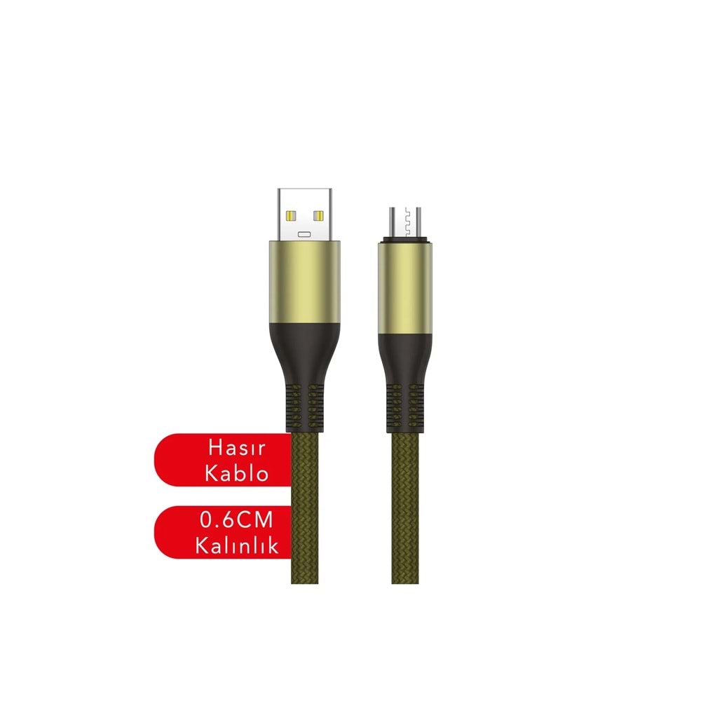 MT2053 3.4A 1.5 METRE MİCRO USB ŞARJ DATA KABLO 10/200