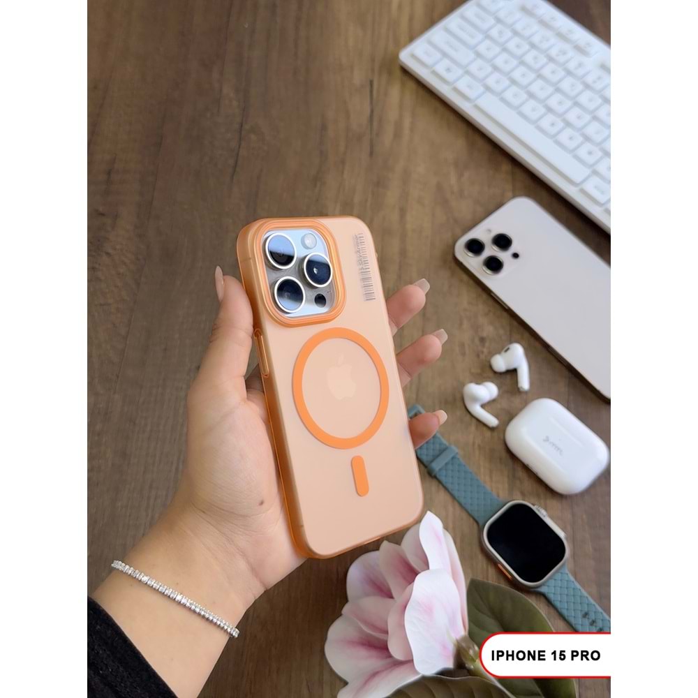 IPHONE 15 PRO MAGSAFE UYUMLU MAT SERT KLEİN KILIF