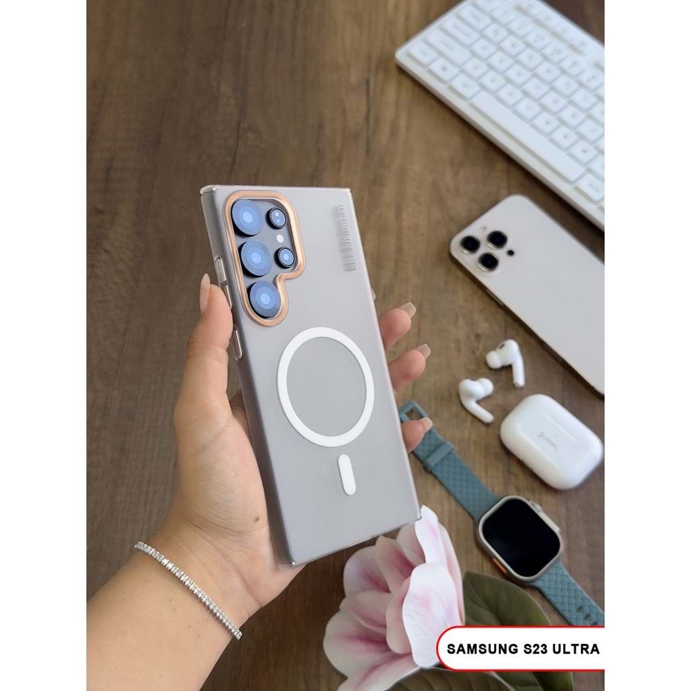 SAMSUNG S23 ULTRA MAGSAFE UYUMLU MAT SERT KLEİN KILIF