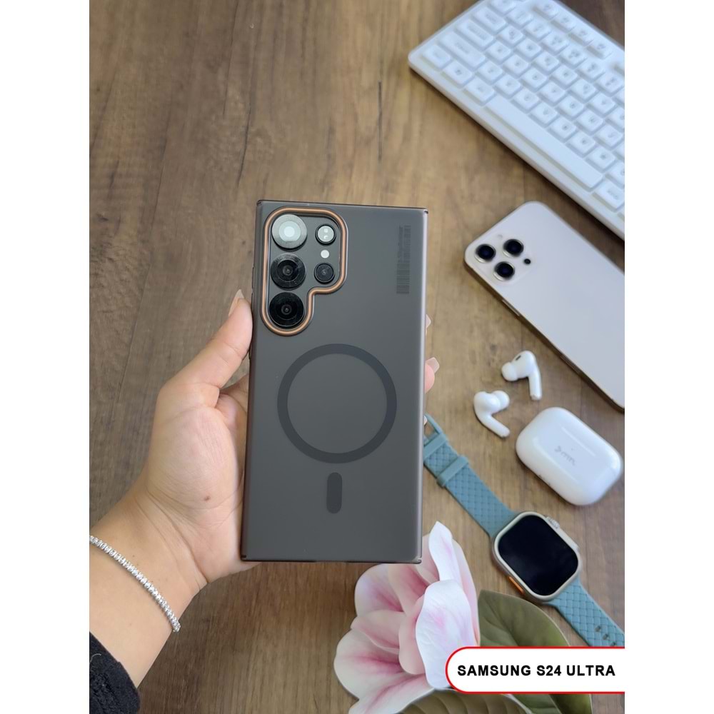 SAMSUNG S24 ULTRA MAGSAFE UYUMLU MAT SERT KLEİN KILIF