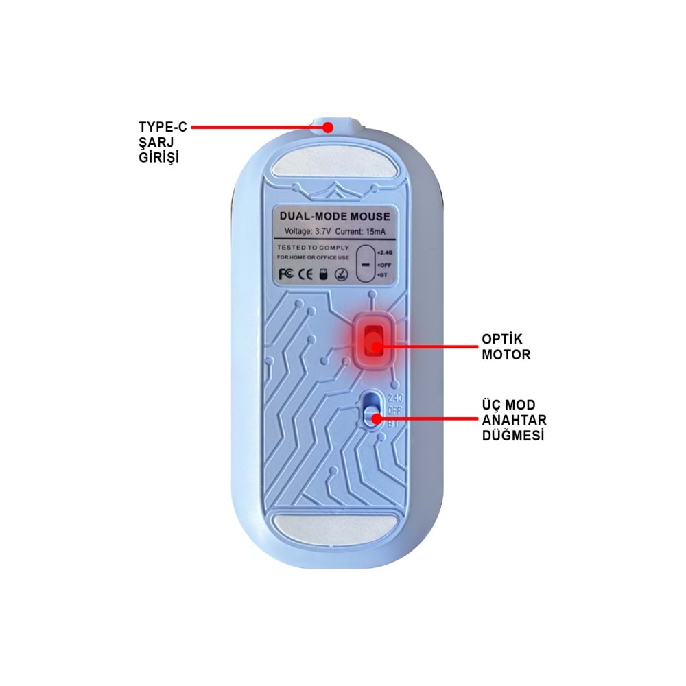 MT8118 BLUETOOTH & WİRELESS 2 in 1 MOUSE /80
