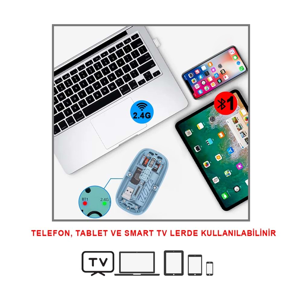 MT8118 BLUETOOTH & WİRELESS 2 in 1 MOUSE /80