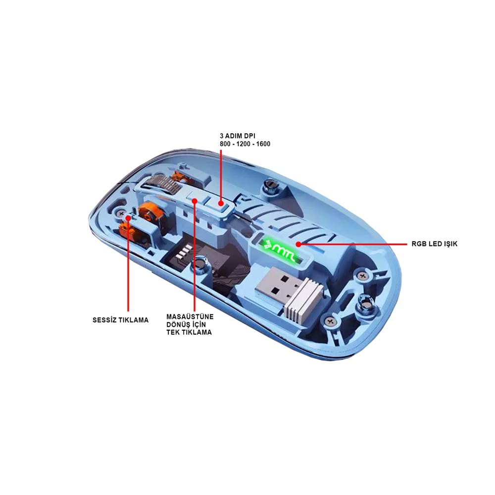 MT8118 BLUETOOTH & WİRELESS 2 in 1 MOUSE /80